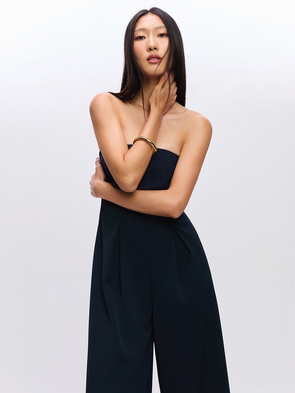 Pomelo Pomelo Strapless Jumpsuit - Navy