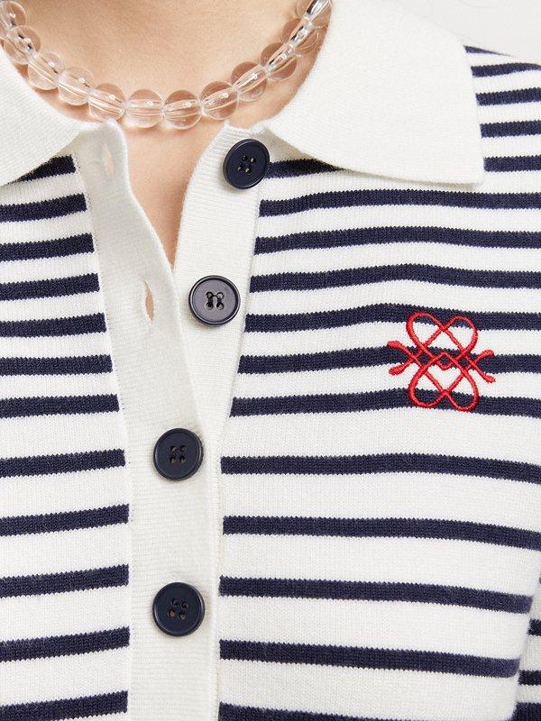 Pomelo Pomelo Stripe Polo Dress - Navy