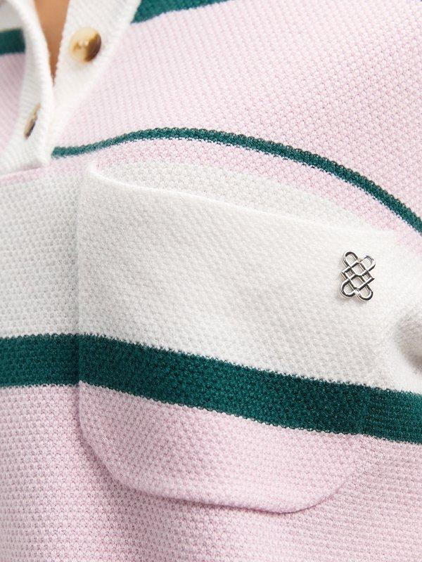 Pomelo Pomelo Stripe Polo Top - Pink