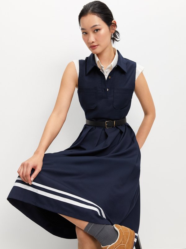 Pomelo Pomelo Stripe Sleeveless Dress - Navy