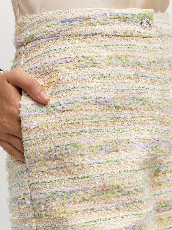 Pomelo Pomelo Stripe Tweed Shorts - Yellow