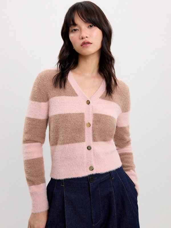 Pomelo Pomelo Striped Cardigan - Pink