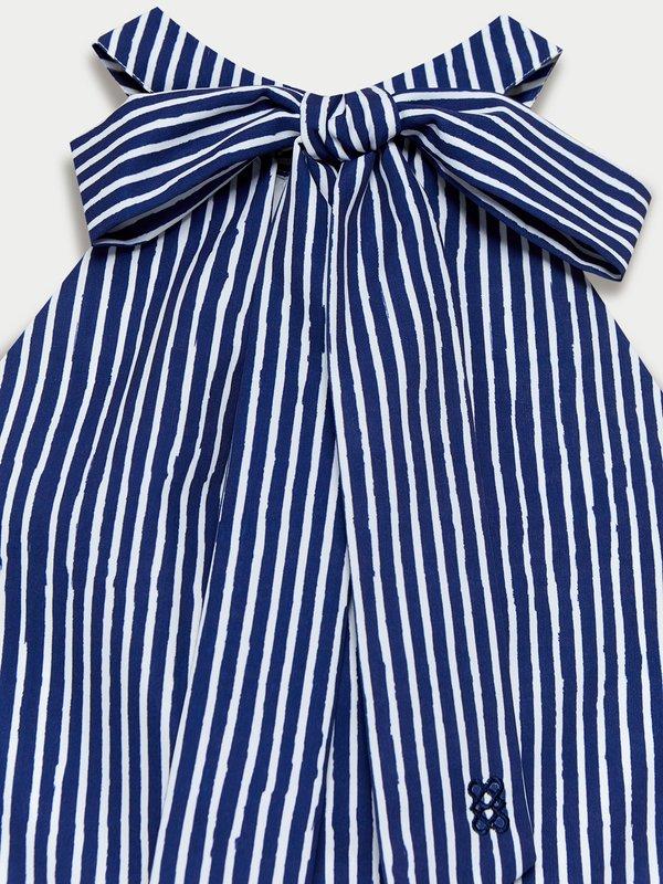 Pomelo Pomelo Striped Halter Dress - Navy/White