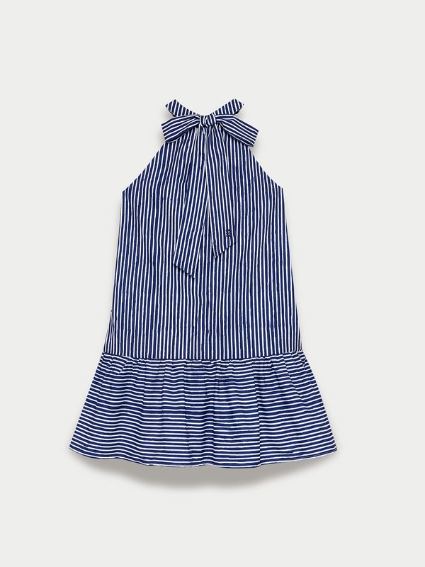 Pomelo Pomelo Striped Halter Dress - Navy/White