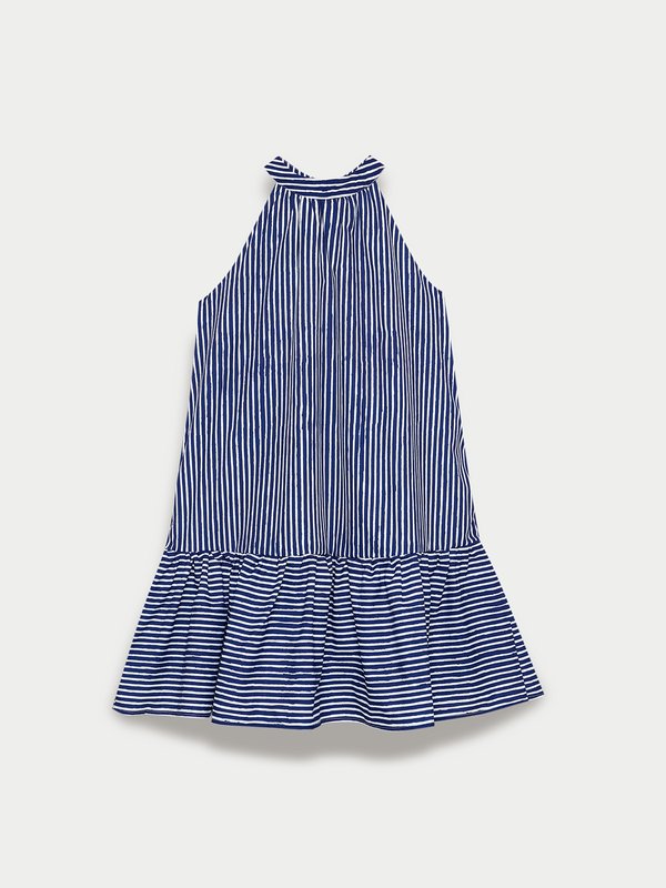 pomelo Pomelo Striped Halter Dress - Navy/White