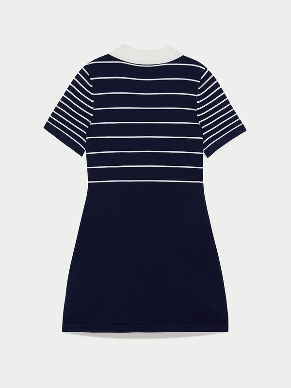 Pomelo Pomelo Striped Knit Dress - Navy