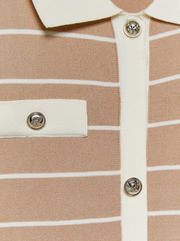 Pomelo Pomelo Striped Knit Dress - Off-White