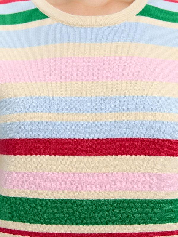 Pomelo Pomelo Striped Knit Tee - Multi Color