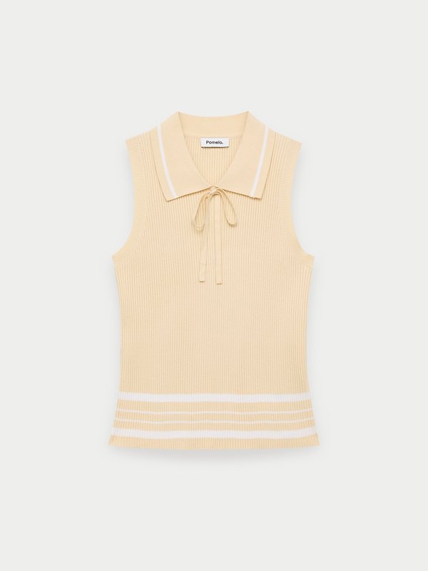 pomelo Pomelo Striped Knit Top - Cream