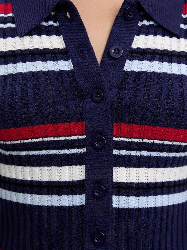 Pomelo Pomelo Striped Knit Top - Navy