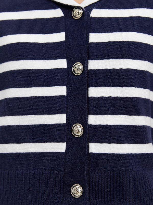 Pomelo Pomelo Striped Knit Top - Navy