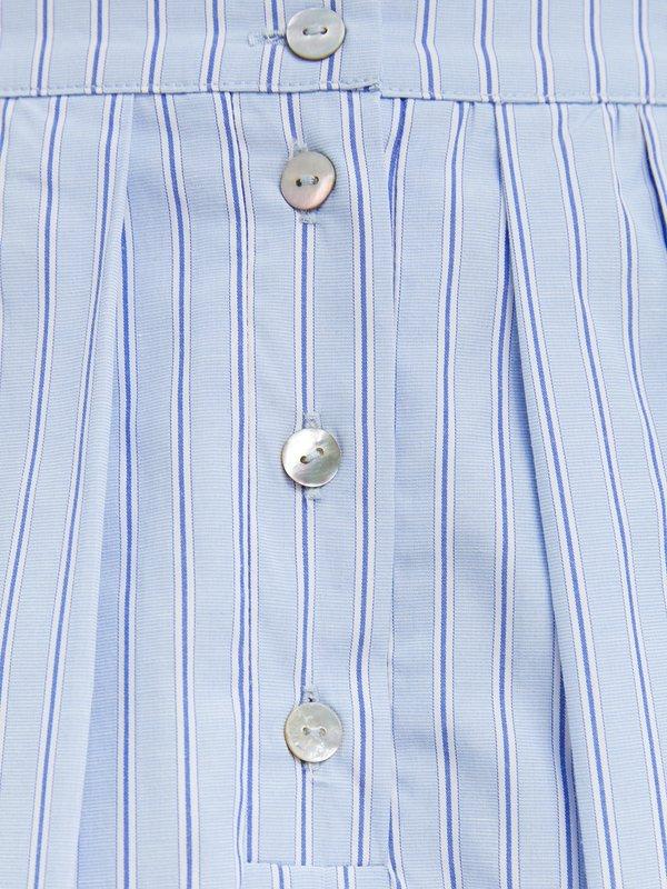 Pomelo Pomelo Striped Lace Trim Skirt - Light Blue