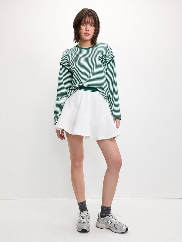 Pomelo Pomelo Striped Long Sleeve Tee - Green