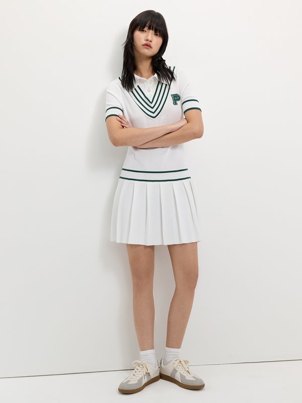 Pomelo Pomelo Striped Polo Dress - Off-White