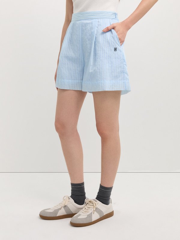 Pomelo Pomelo Striped Shorts - Baby Blue