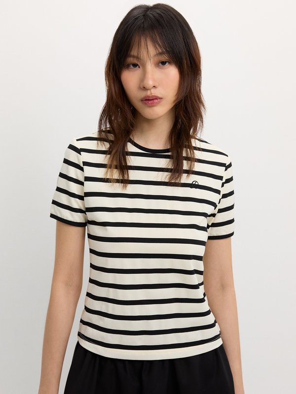 Pomelo Pomelo Striped Tee - Black/White