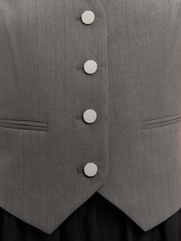 Pomelo Pomelo Striped Vest - Light Grey