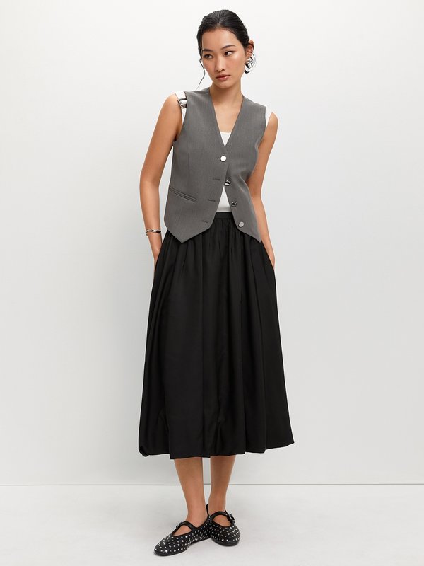 Pomelo Pomelo Striped Vest - Light Grey