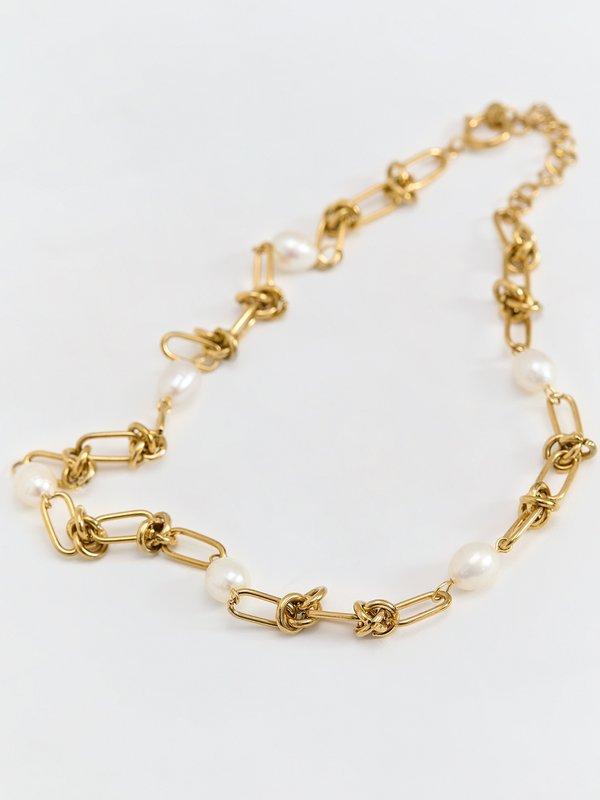 Pomelo Pomelo Sunkissed Pearl Necklace - Gold/Pearl