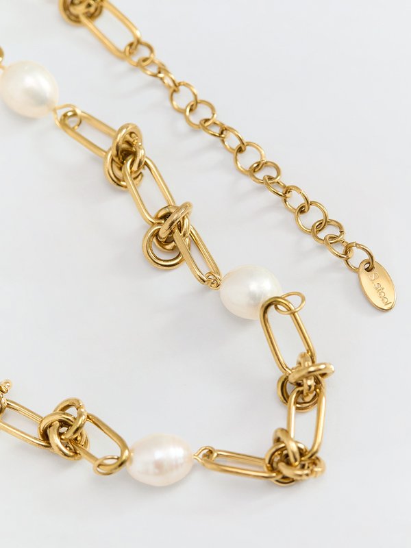 Pomelo Pomelo Sunkissed Pearl Necklace - Gold/Pearl