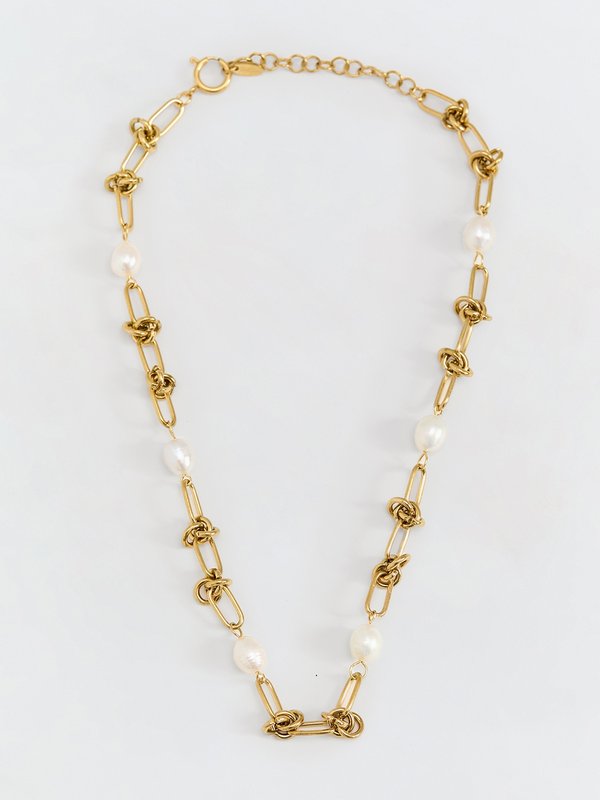 pomelo Pomelo Sunkissed Pearl Necklace - Gold/Pearl