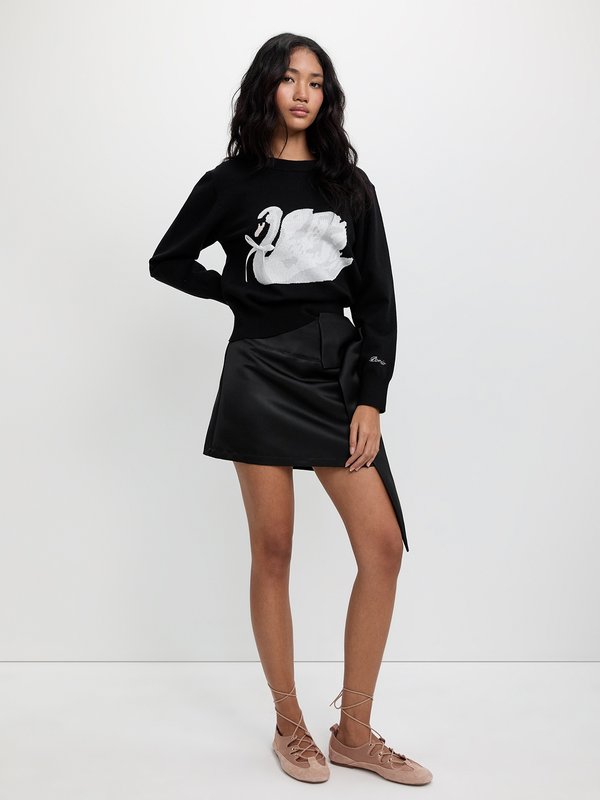Pomelo Pomelo Swan Knit Sweater - Black