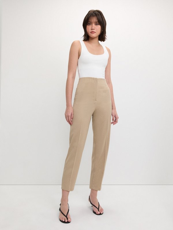 Pomelo Pomelo Tailored High-Waist Pants - Beige