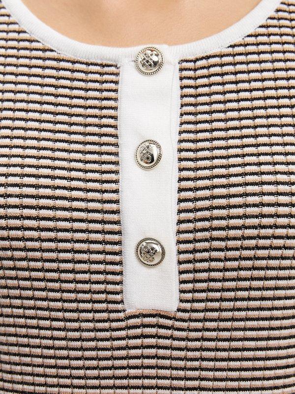 Pomelo Pomelo Textured Button-Up Top - Black