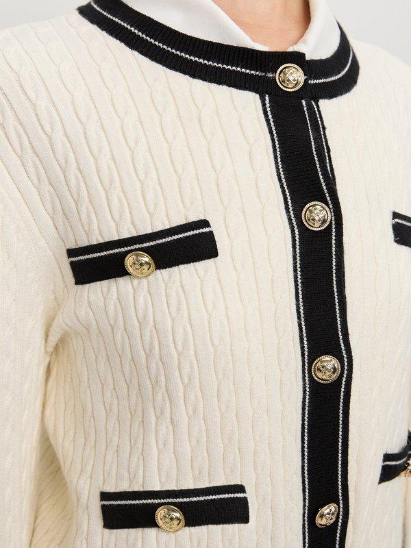 Pomelo Pomelo Textured Knit Cardigan - Ivory