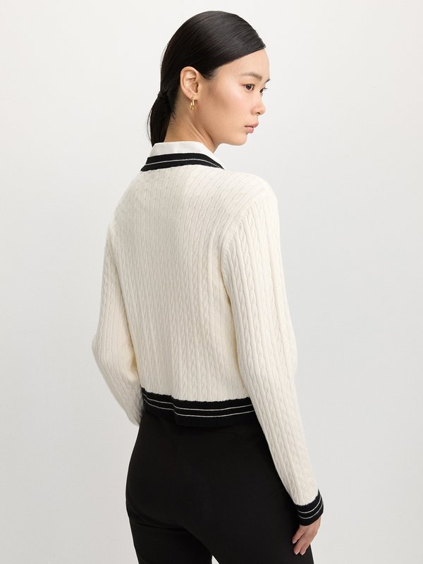 Pomelo Pomelo Textured Knit Cardigan - Ivory