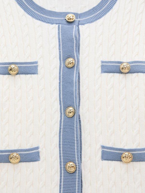 Pomelo Pomelo Textured Knit Cardigan - White