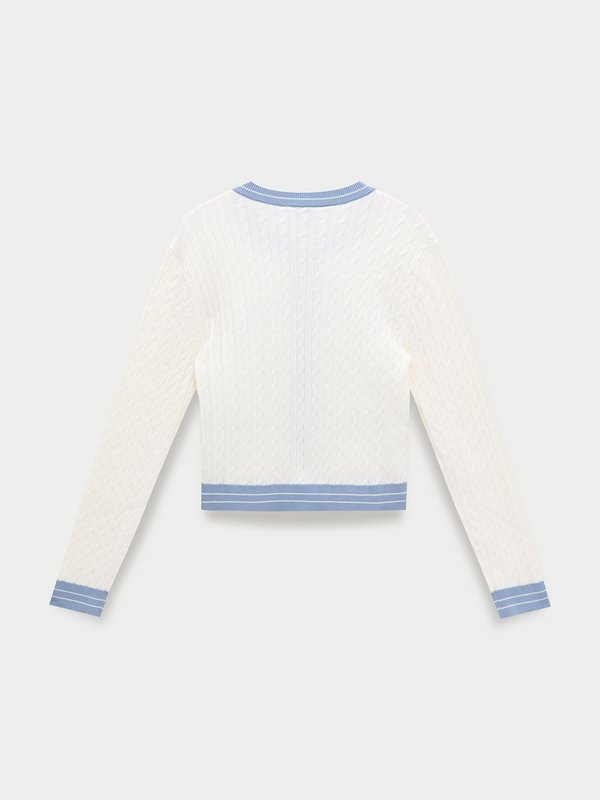 Pomelo Pomelo Textured Knit Cardigan - White
