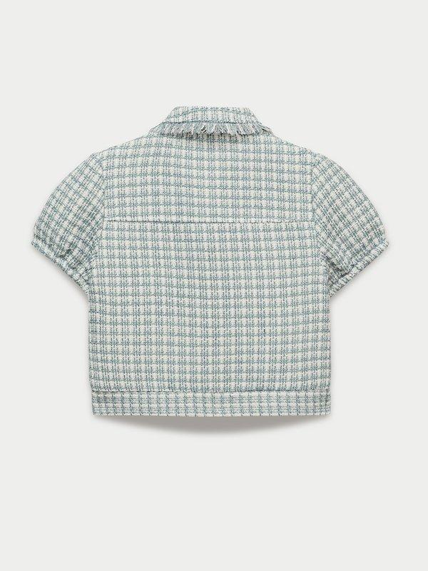 Pomelo Pomelo Textured Zip Jacket - Baby Blue