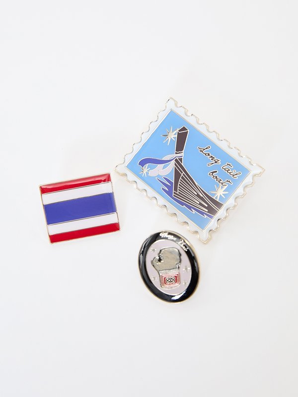 Pomelo Pomelo Thai Brooch Pins Set - Beige