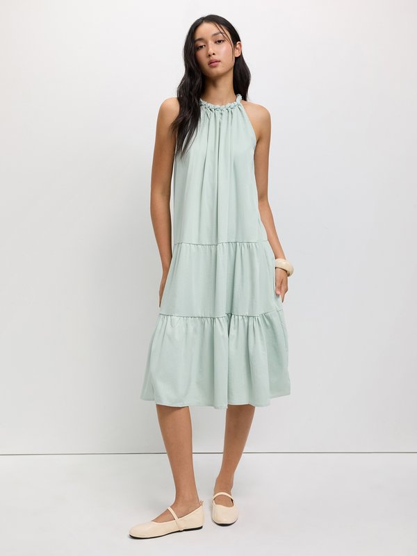 Pomelo Pomelo Tie Front Dress - Light Green