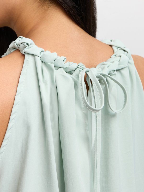 Pomelo Pomelo Tie Front Dress - Light Green