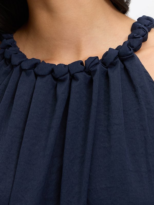 Pomelo Pomelo Tie Front Dress - Navy
