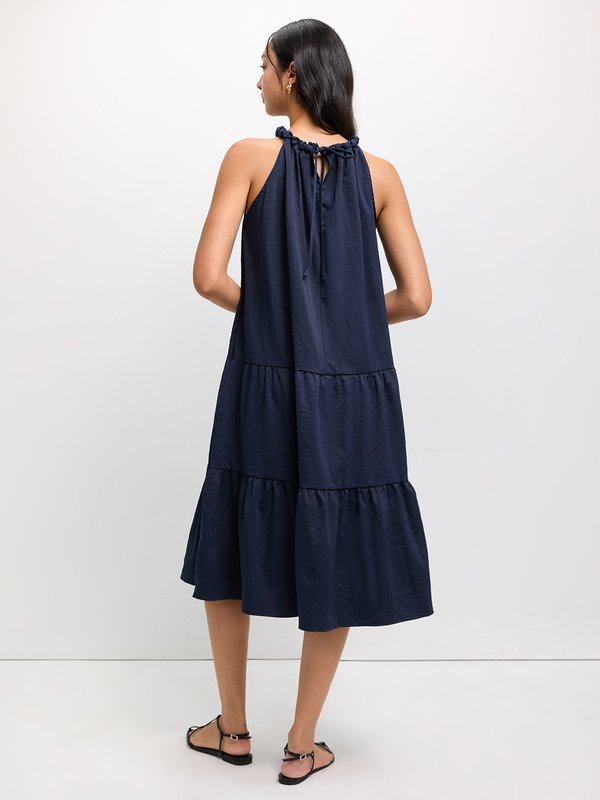 Pomelo Pomelo Tie Front Dress - Navy