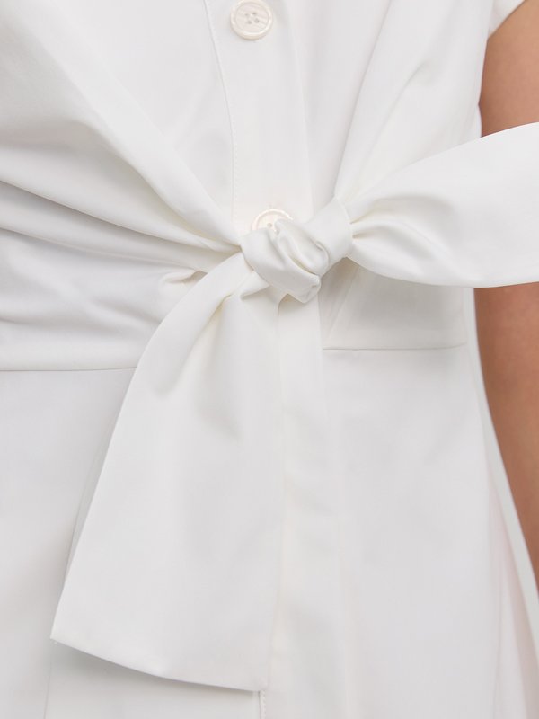 Pomelo Pomelo Tie-Front Shirt Dress - White