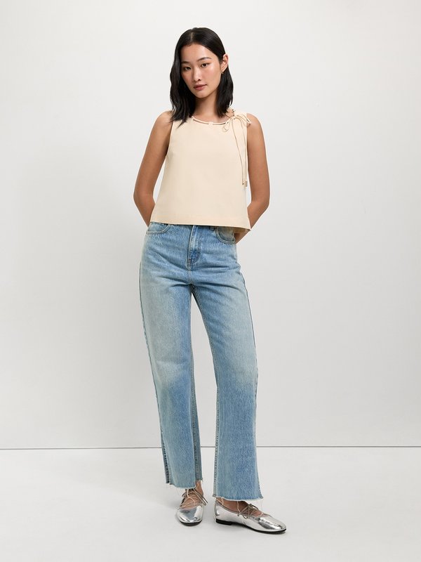 Pomelo Pomelo Tie Front Top - Nude