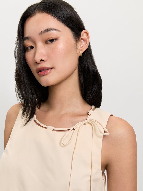 Pomelo Pomelo Tie Front Top - Nude