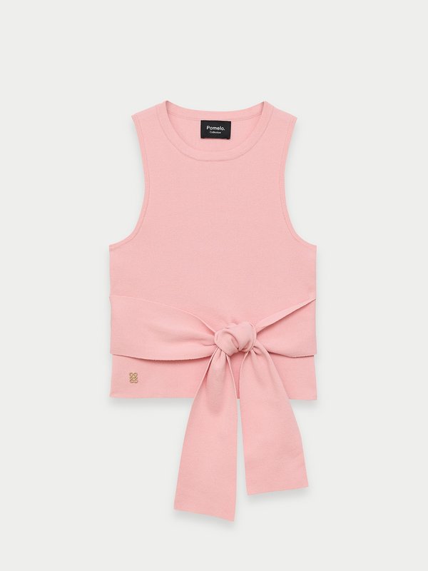 Pomelo Pomelo Tie Front Top - Pink