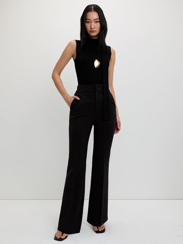 Pomelo Pomelo Tie Knit Top - Black