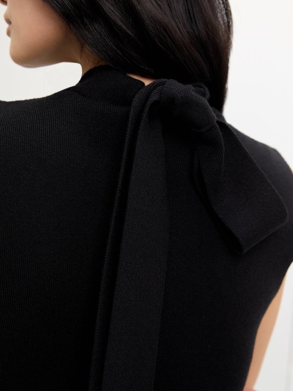 Pomelo Pomelo Tie Knit Top - Black