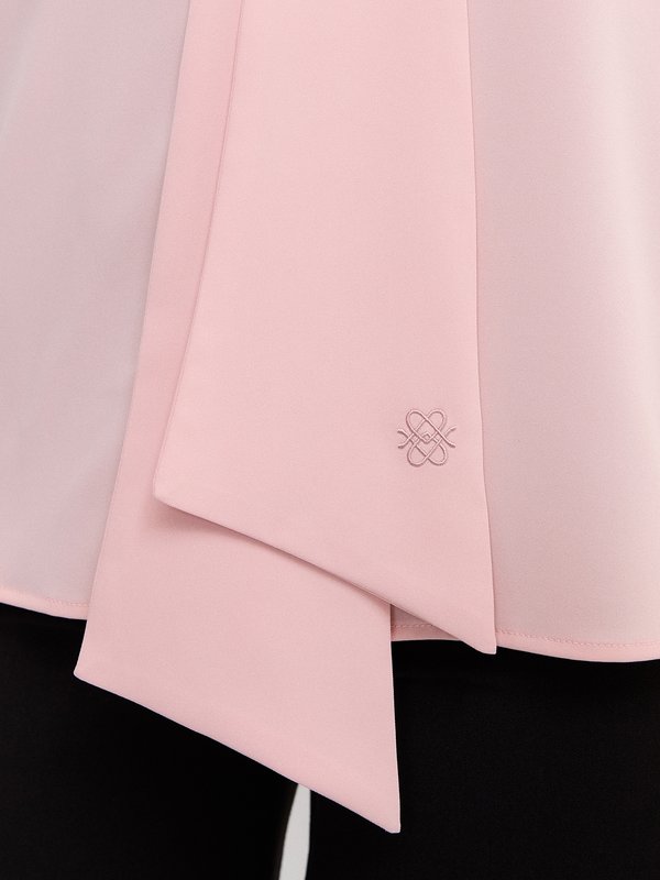 Pomelo Pomelo Tie Neck Blouse - Light Pink