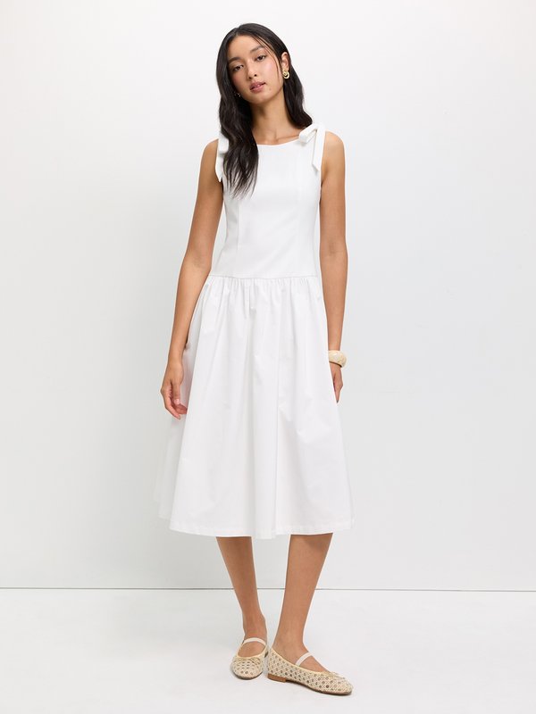Pomelo Pomelo Tie Shoulder Dress - Off-White
