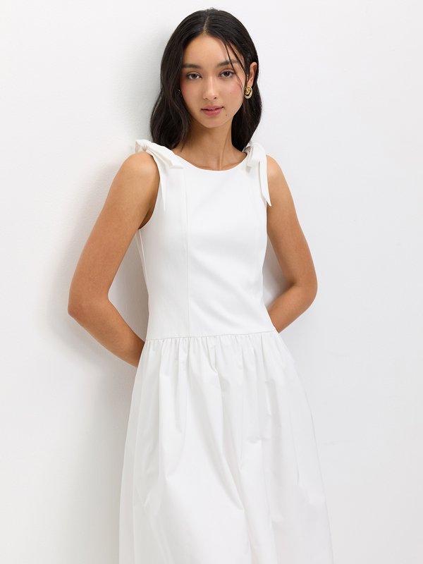 Pomelo Pomelo Tie Shoulder Dress - Off-White