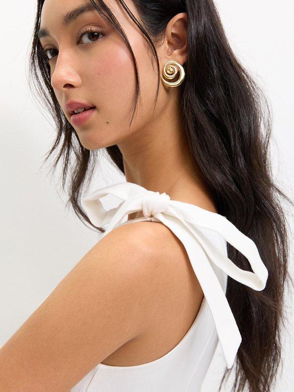 Pomelo Pomelo Tie Shoulder Dress - Off-White