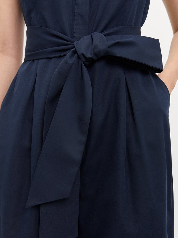 Pomelo Pomelo Tie Waist Jumpsuit - Navy