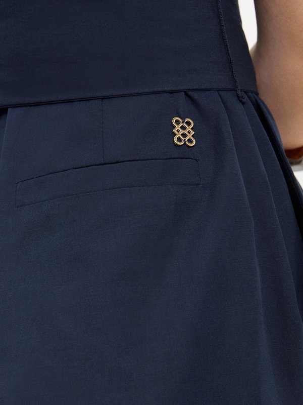 Pomelo Pomelo Tie Waist Jumpsuit - Navy